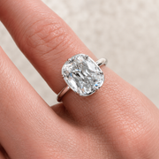 4 Carat Old Mine Cushion Cut Diamond Solitaire Engagement Ring, Lab Grown Diamond Wedding Ring, IGI Certified Diamond Ring, Gift For Her